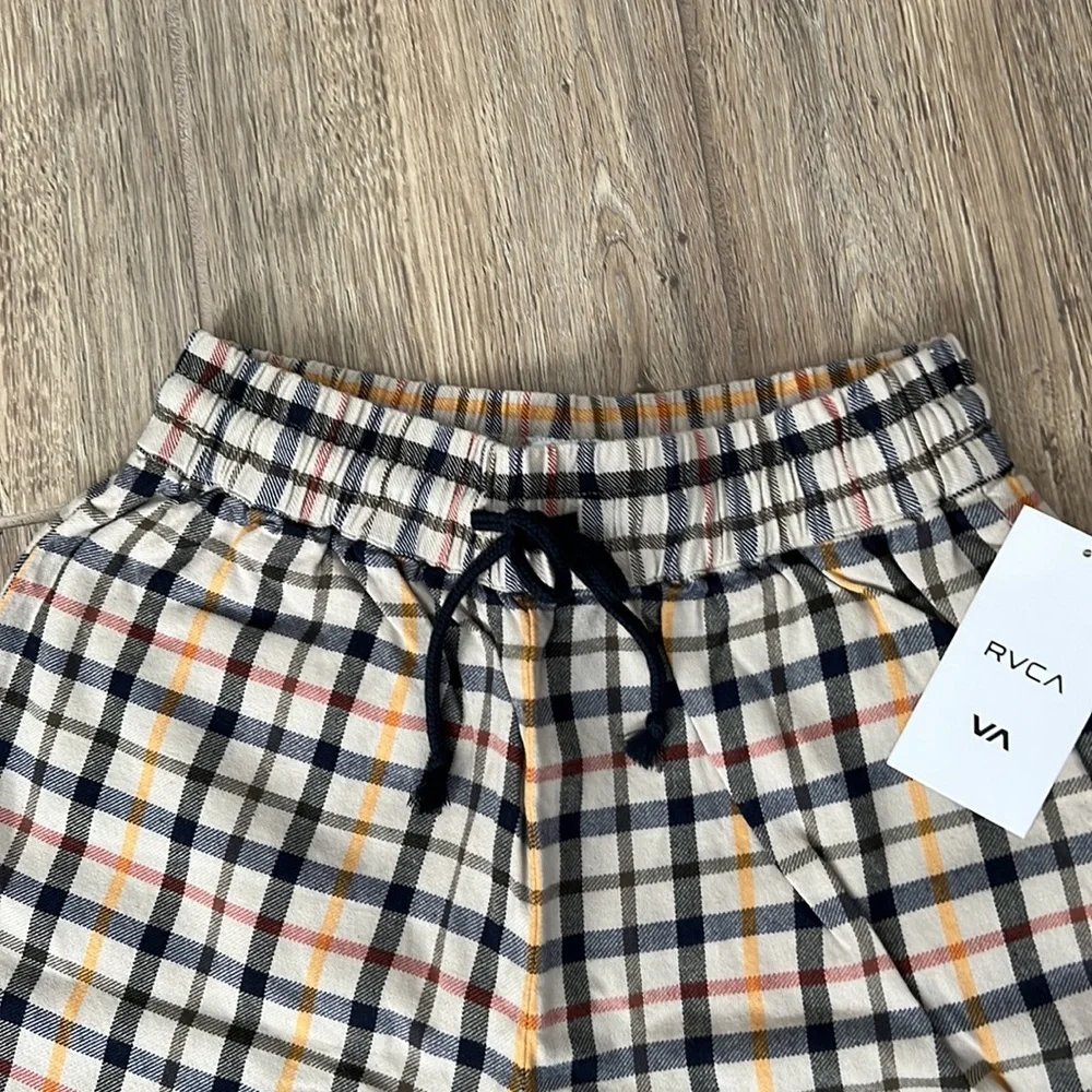 🔥 RVCA TETRAS PLAID HIGH RISE RETRO PANT FOR WOMEN 🔥 - Picture 6 of 12